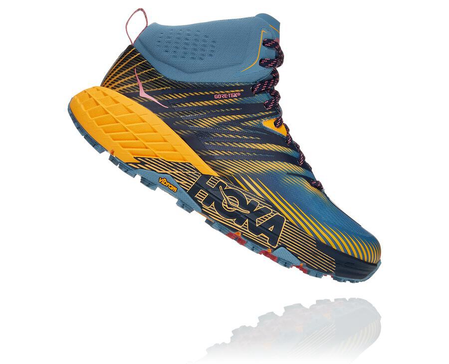 Hoka One One Speedgoat Mid Gore-Tex 2 Trailskor Dam - Blå - ZLIAH-1079